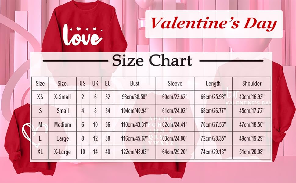 Valentines Shirt For Women Heart Print Graphic Long Sleeve