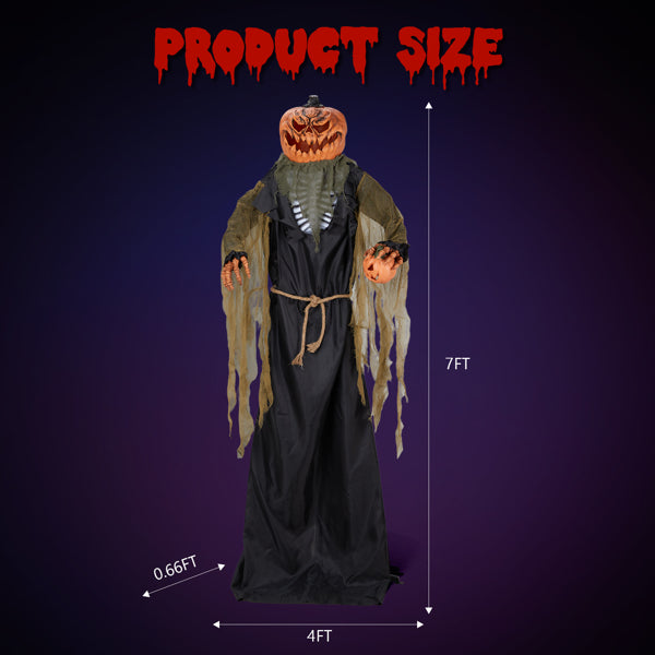 7 Foot Pumpkin Halloween Standing Outdoor Decoration