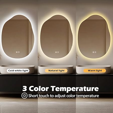 LED Bathroom Mirror Lights 26x38 Dimmable 3 Colors