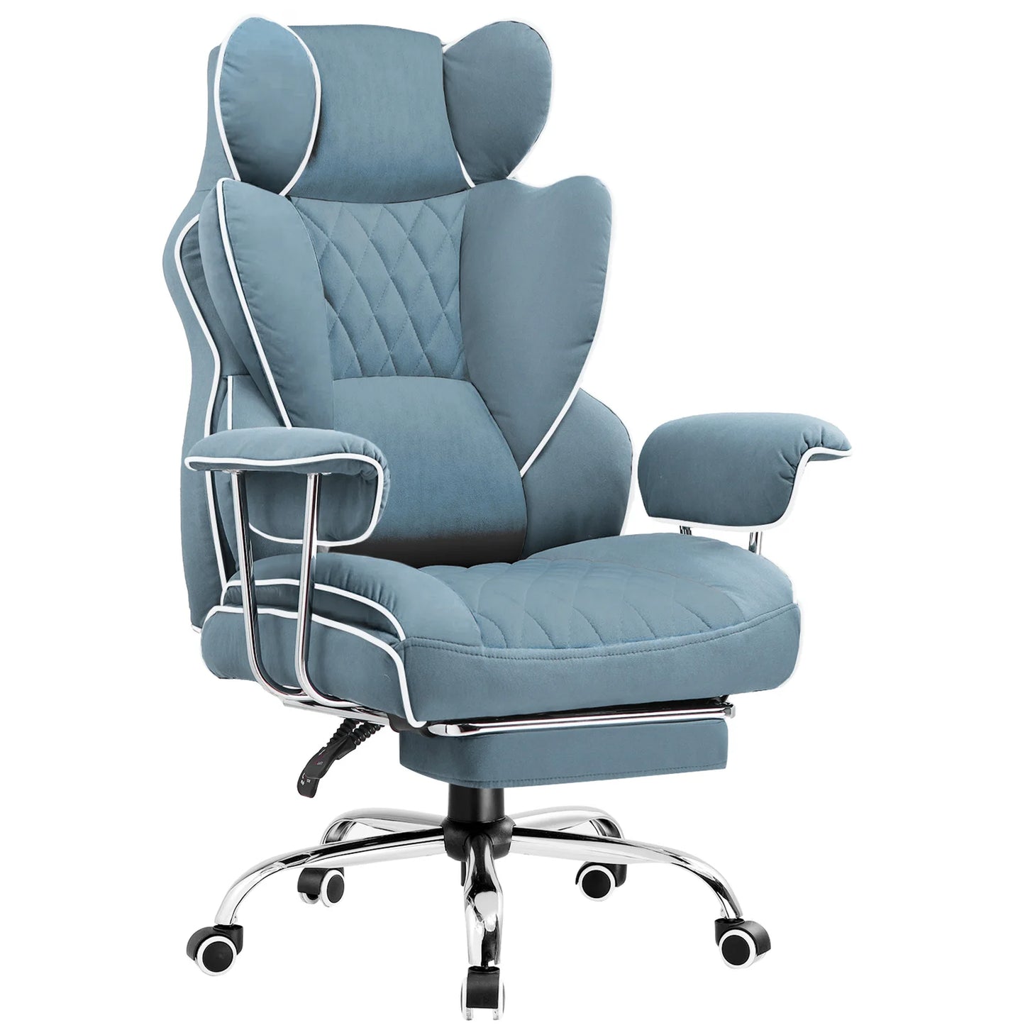 Big and Tall Gaming Chair With Pocket Spring Lumbar Support And Footrest