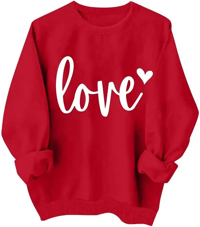 Valentines Shirt For Women Heart Print Graphic Long Sleeve