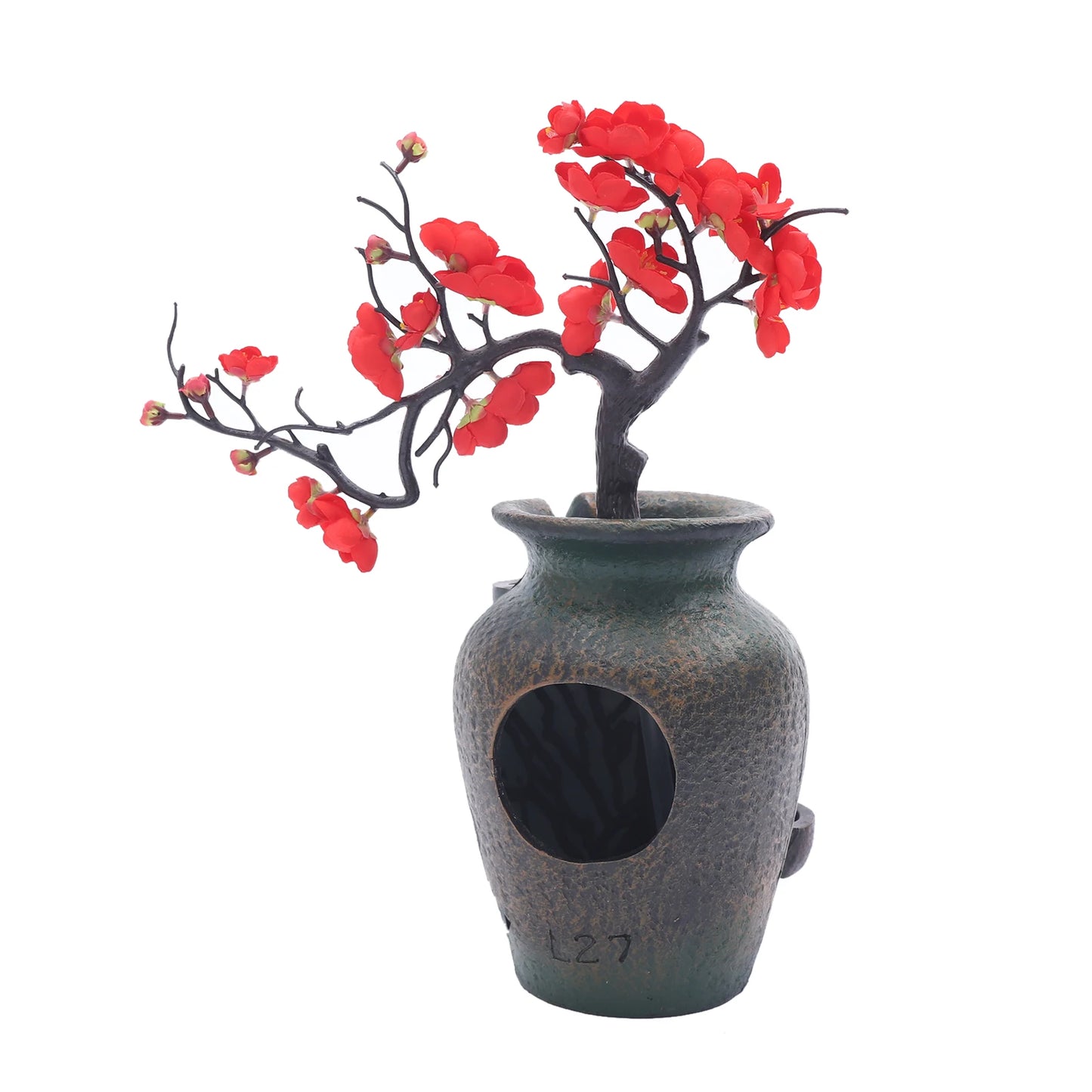 110V Flower Vase Waterfall Fountain Tabletop Indoor Feng Shui Water Fountain Home Room Decoration Exquisite Workmanship Resin