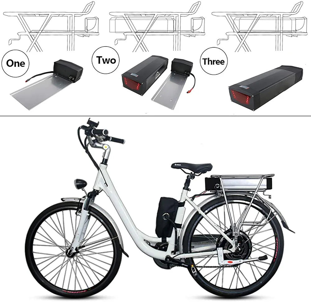 Rear Rack Ebike Battery 52V 48V 27Ah 20Ah Optional