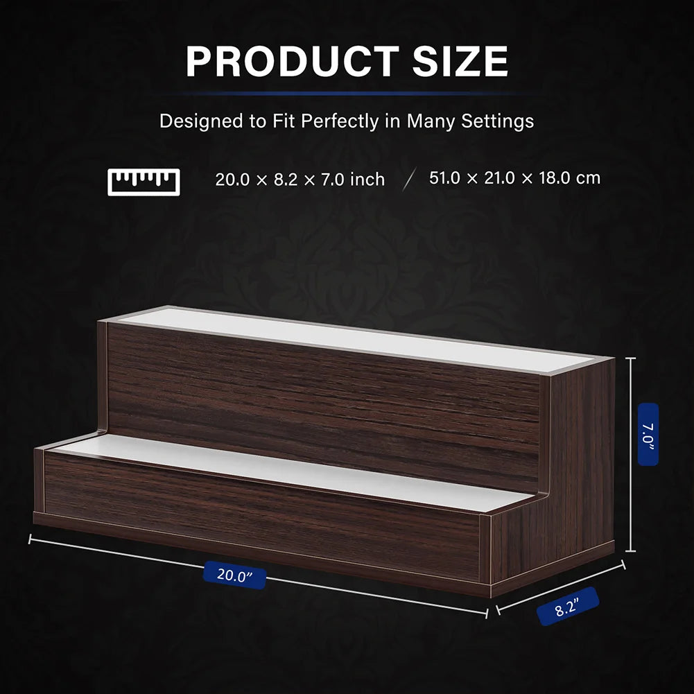 Led Lighted Wooden Liquor Shelves With App Remote Control