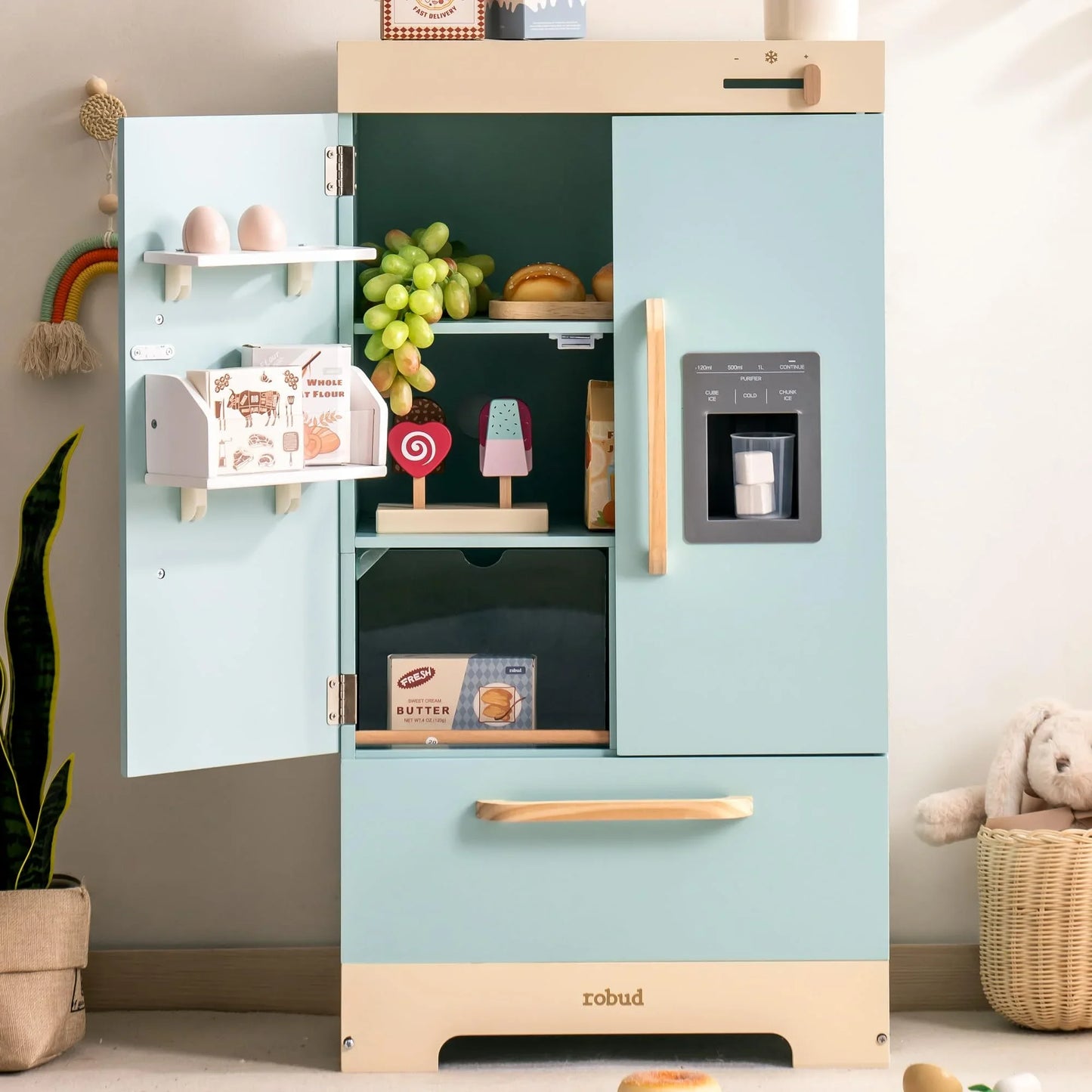 Robotime Robud Wooden Kitchen Washer Playset For Kids Blue