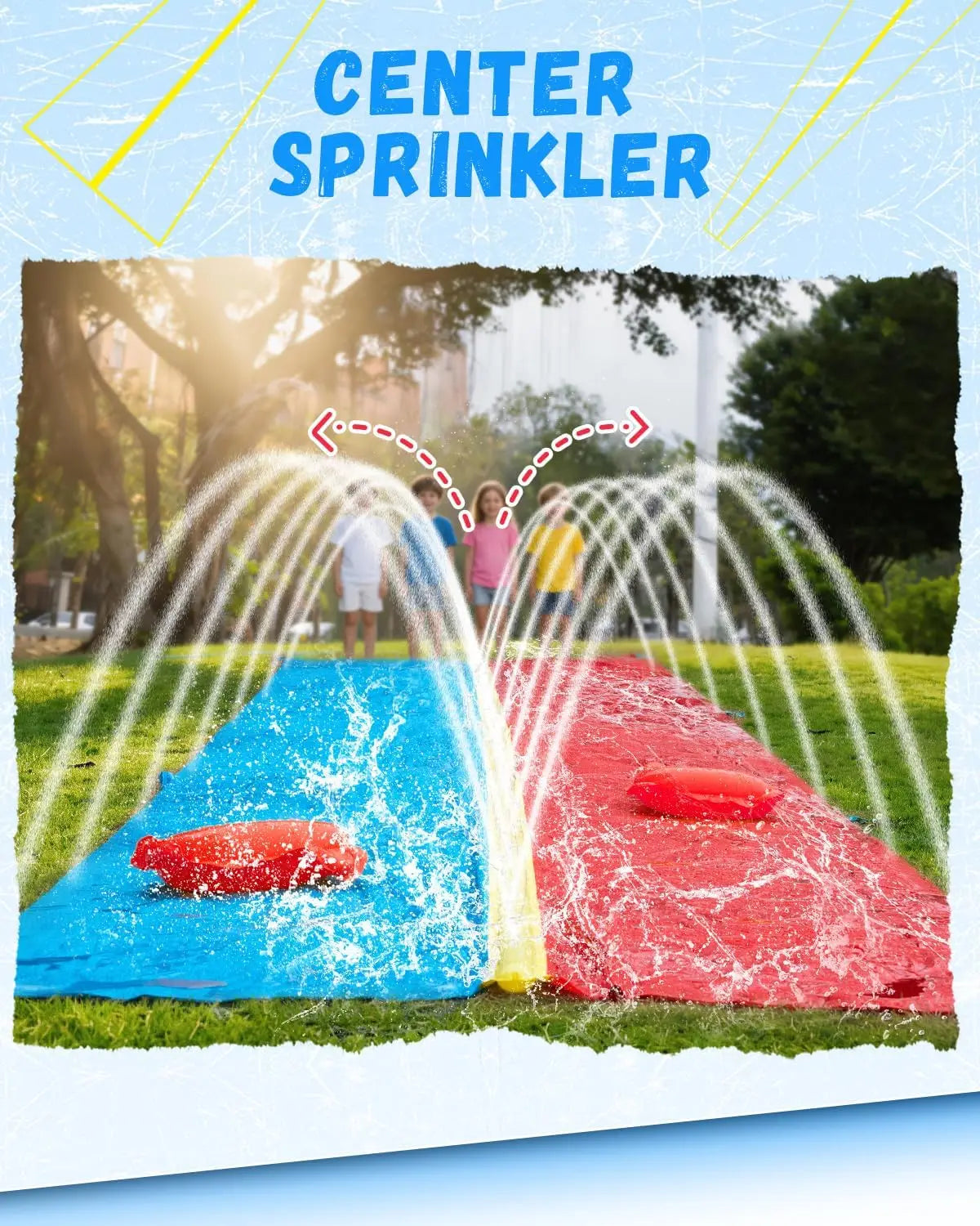 Extra Long 40ft Water Slide With Sprinkler And Two Lanes For Outdoor Summer Fun