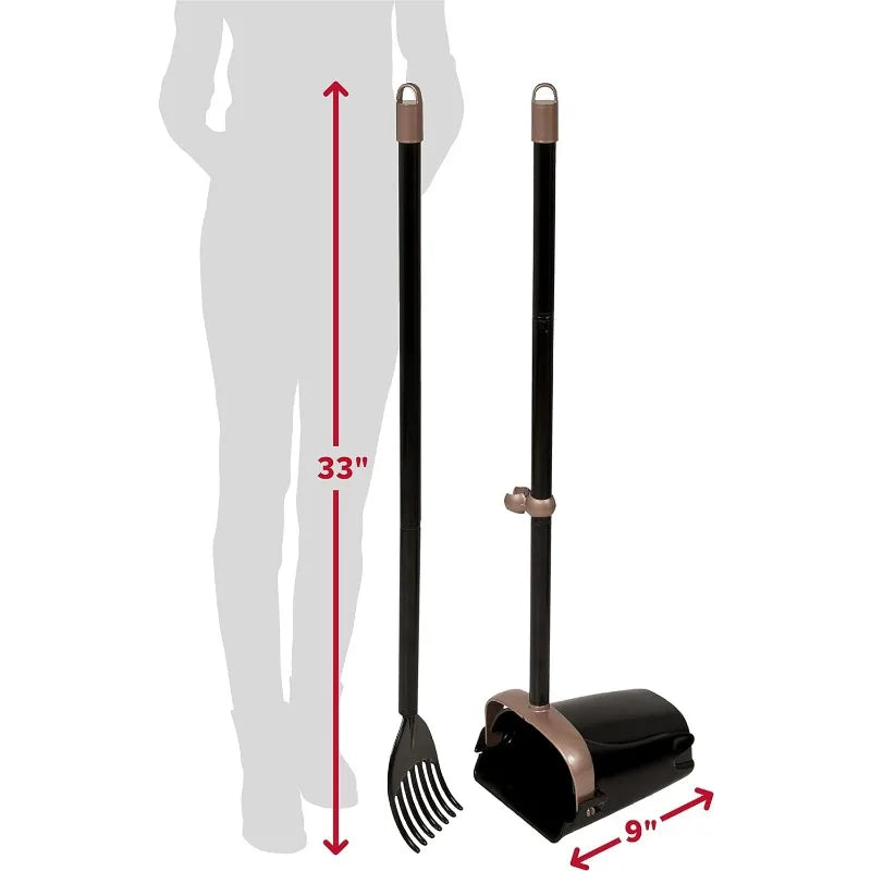 Dog Poop Scooper Swivel Bin With Rake Black Scented Bags