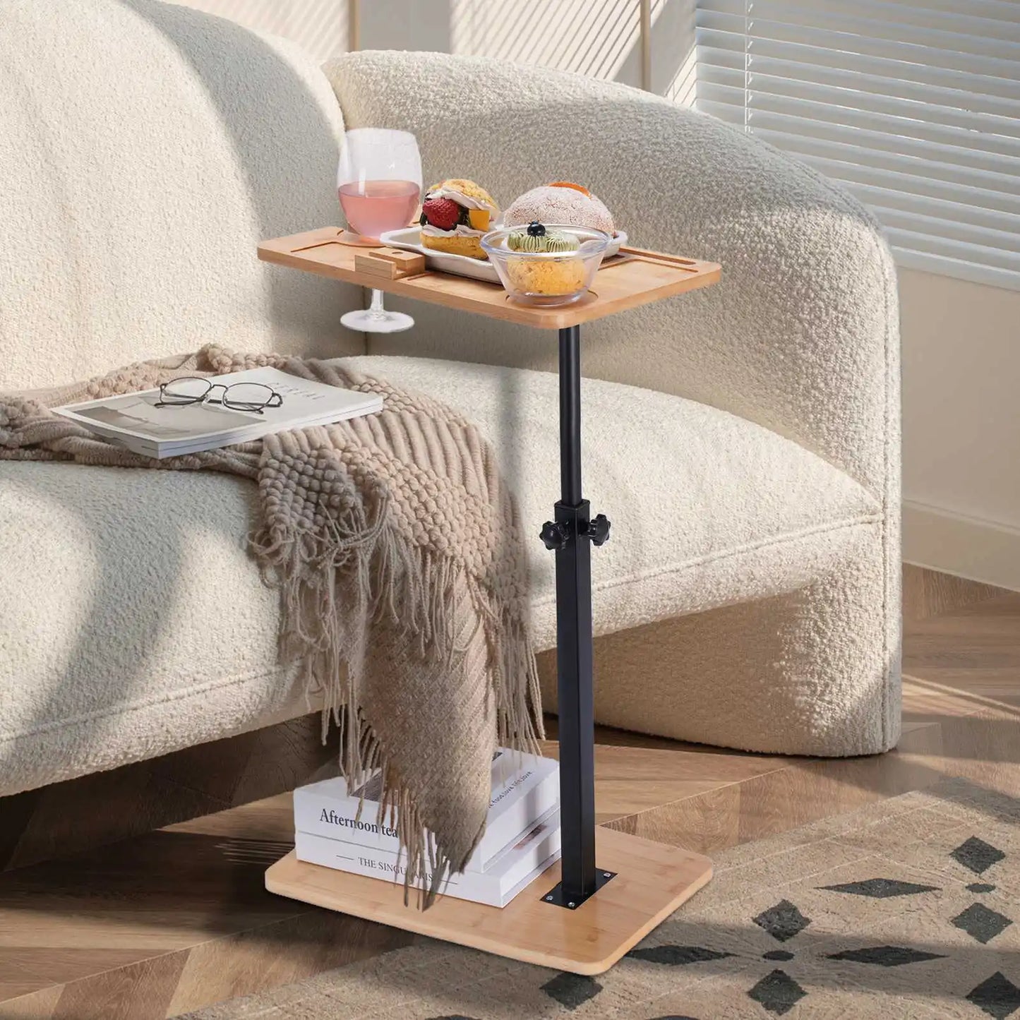 Vantic C Shaped End Table Side Table With Metal Frame