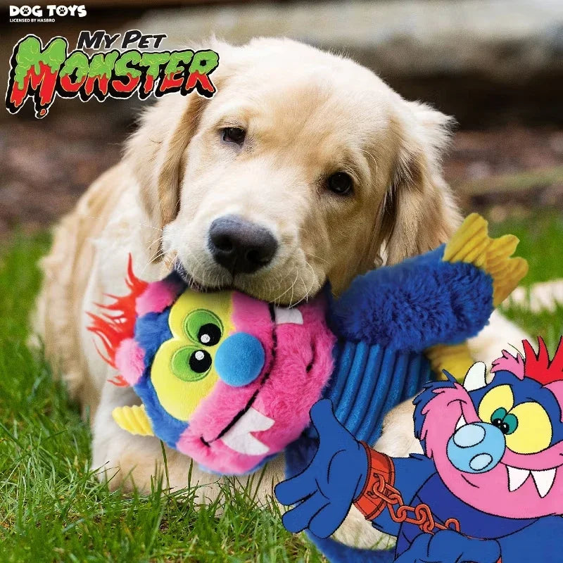 Plush Monster Dog Toy With Squeaker And Crinkle Noises