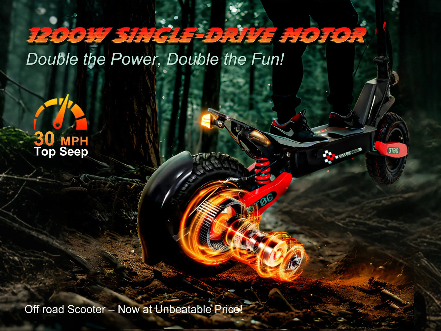 Arwibon GT06 1200W Foldable Escooter For Adults 25MPH