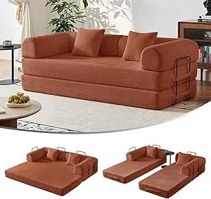 DAFIFY Corduroy 79 Inch Modular Sofa Bed With Fixed Frame
