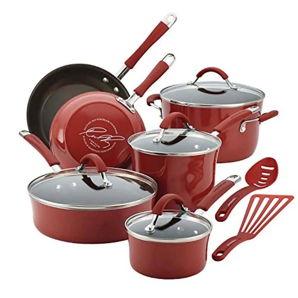 10 Piece Nonstick Bakeware and Cookware Set Baking Pans Cake Bread Pan Saucepans Frying Pans Muffin Pan Spoon Stainless Steel
