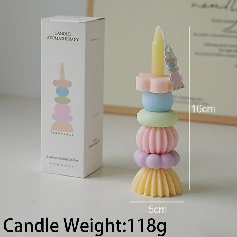 Stackable Geometry Scented Soy Wax Candles For Weddings Parties Home Decor Gifts