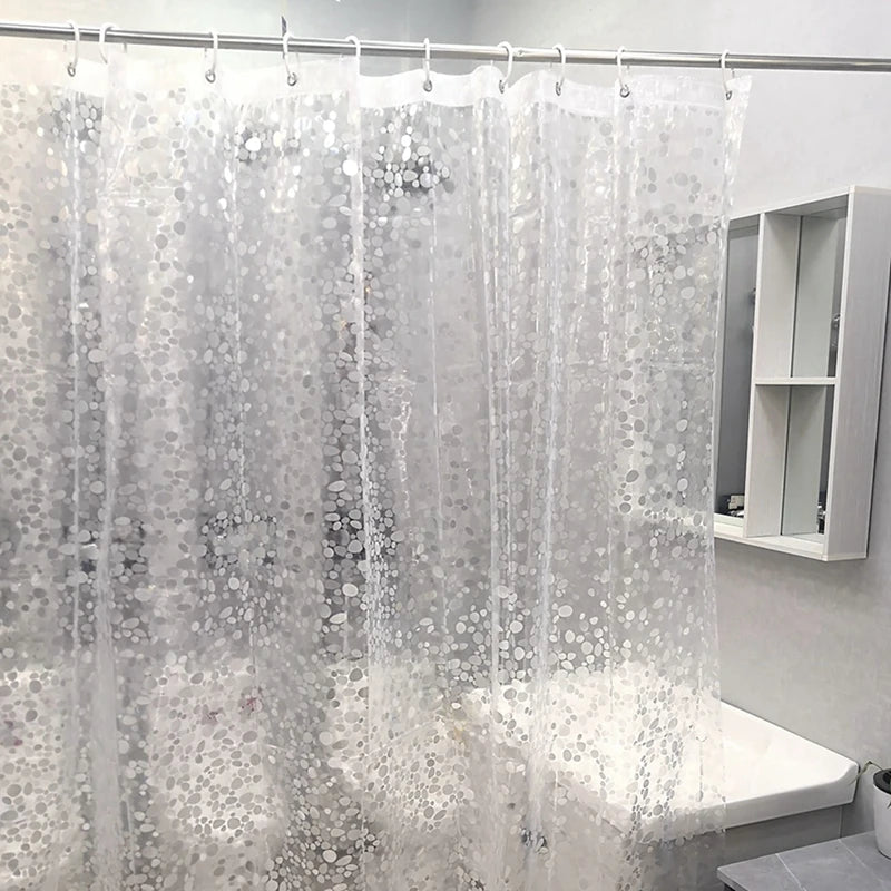 Waterproof PEVA Shower Curtain Set 12 Hooks 71x79 Inches