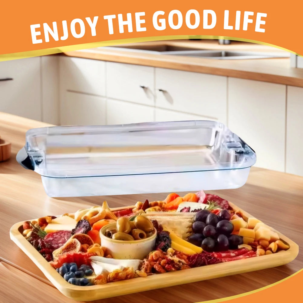 Reusable Bamboo Cheese Board With Lid Charcuterie Tray