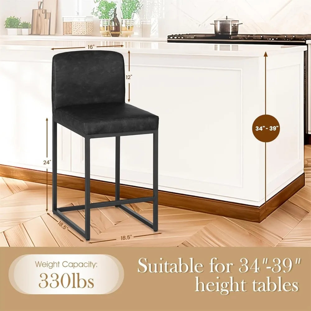 Sophia William Black Barstools Set Of 4 Counter 24Inch