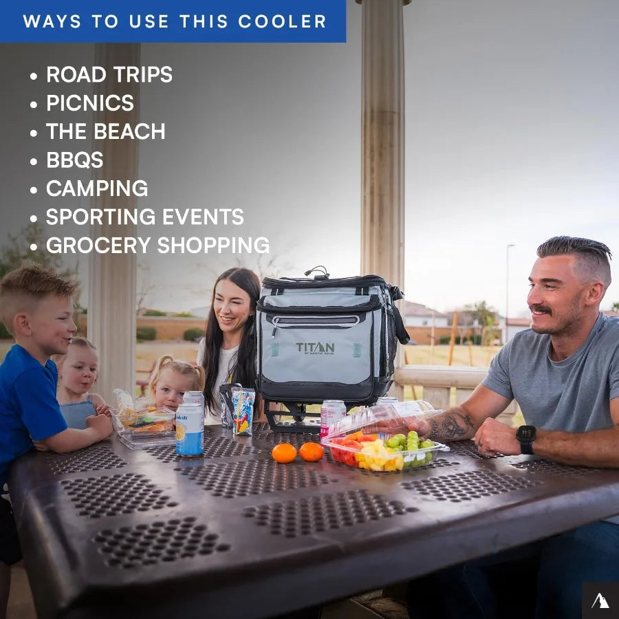 Titan Deep Freeze 60 50 Plus 10 Can Wheeled Cooler Collapsible All Terrain Cart