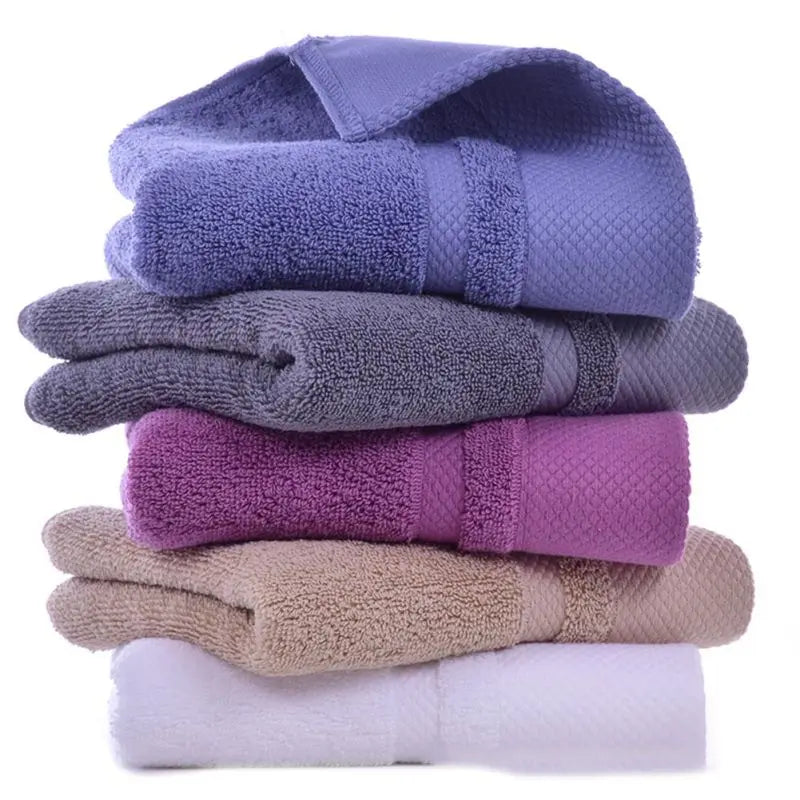Three or Six Thickened Soft Cotton Bath Towels Sets 34x75cm