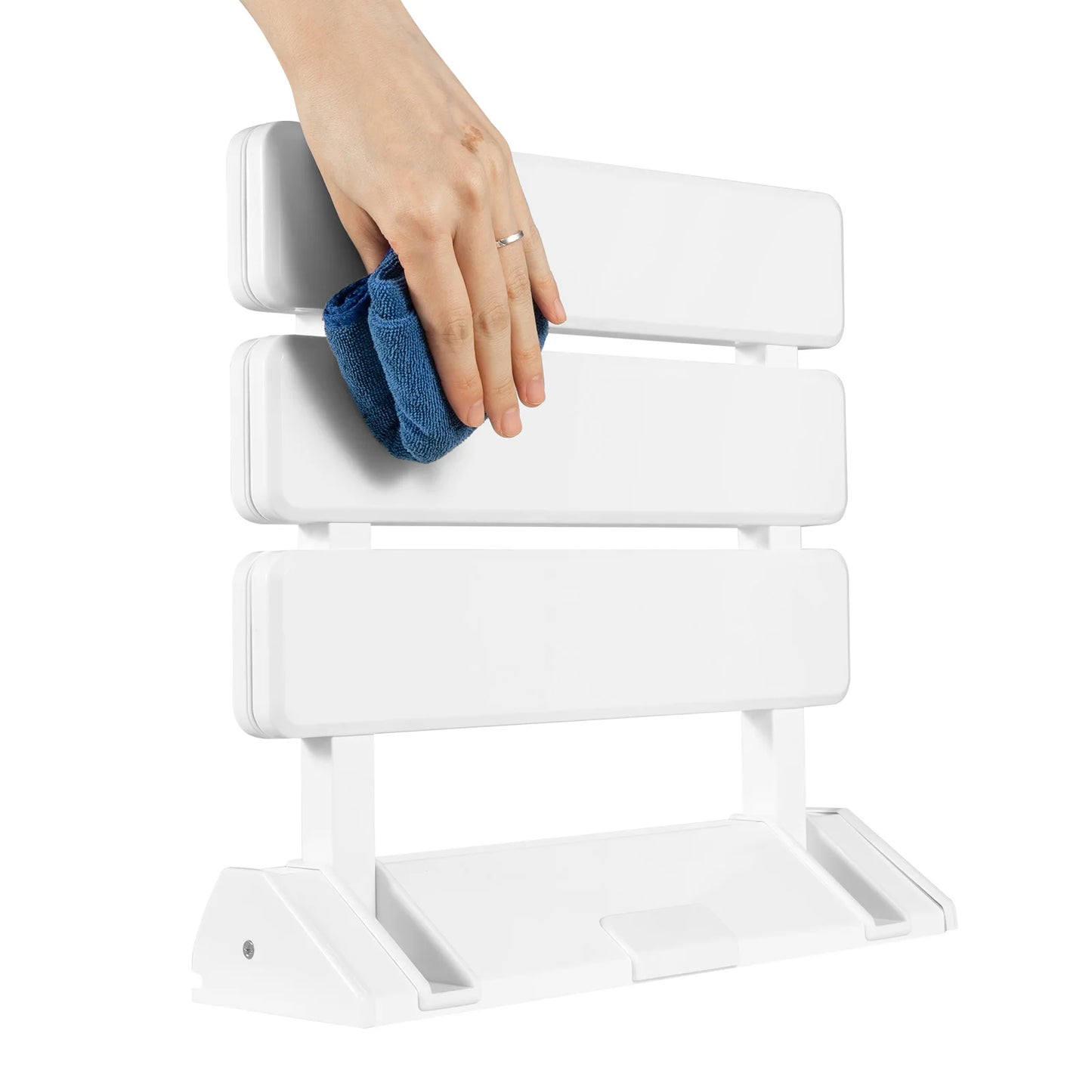 Wall Mounted Folding Shower Seat Non Slip White Stool