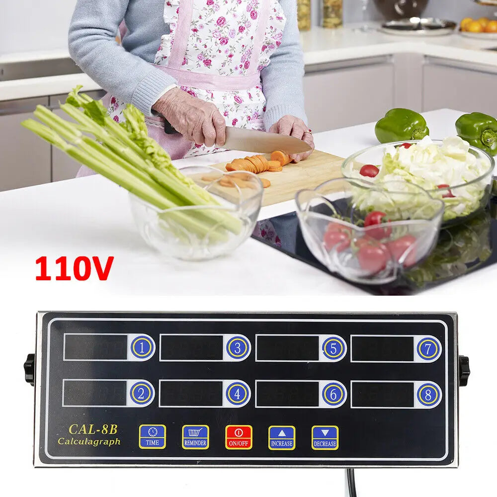 Stainless Steel Digital Cooking Timer 8 Channels Reminder