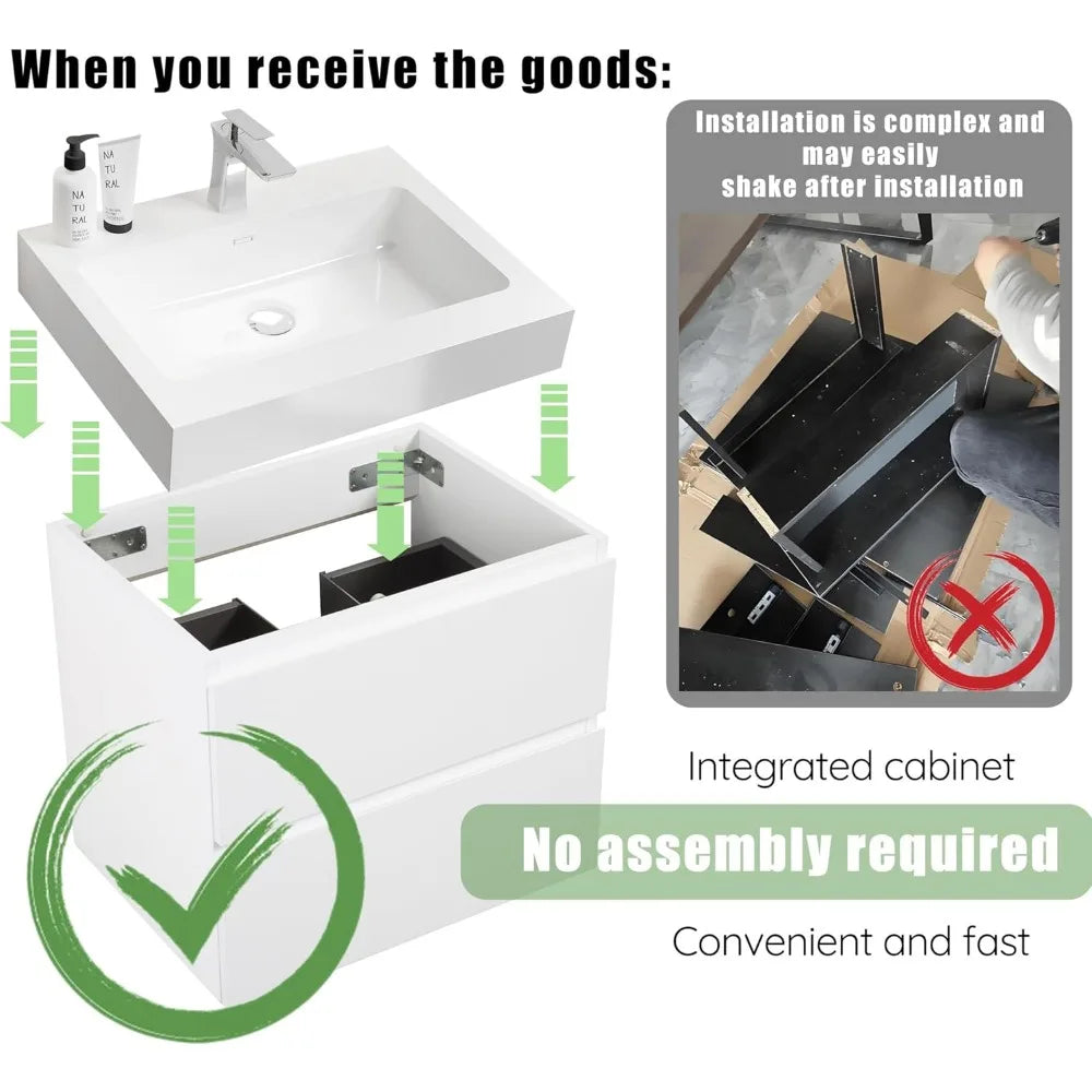 Alice 36 Inch Bathroom Vanity With Overflow And Sink