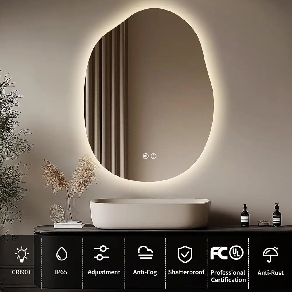 LED Bathroom Mirror Lights 26x38 Dimmable 3 Colors