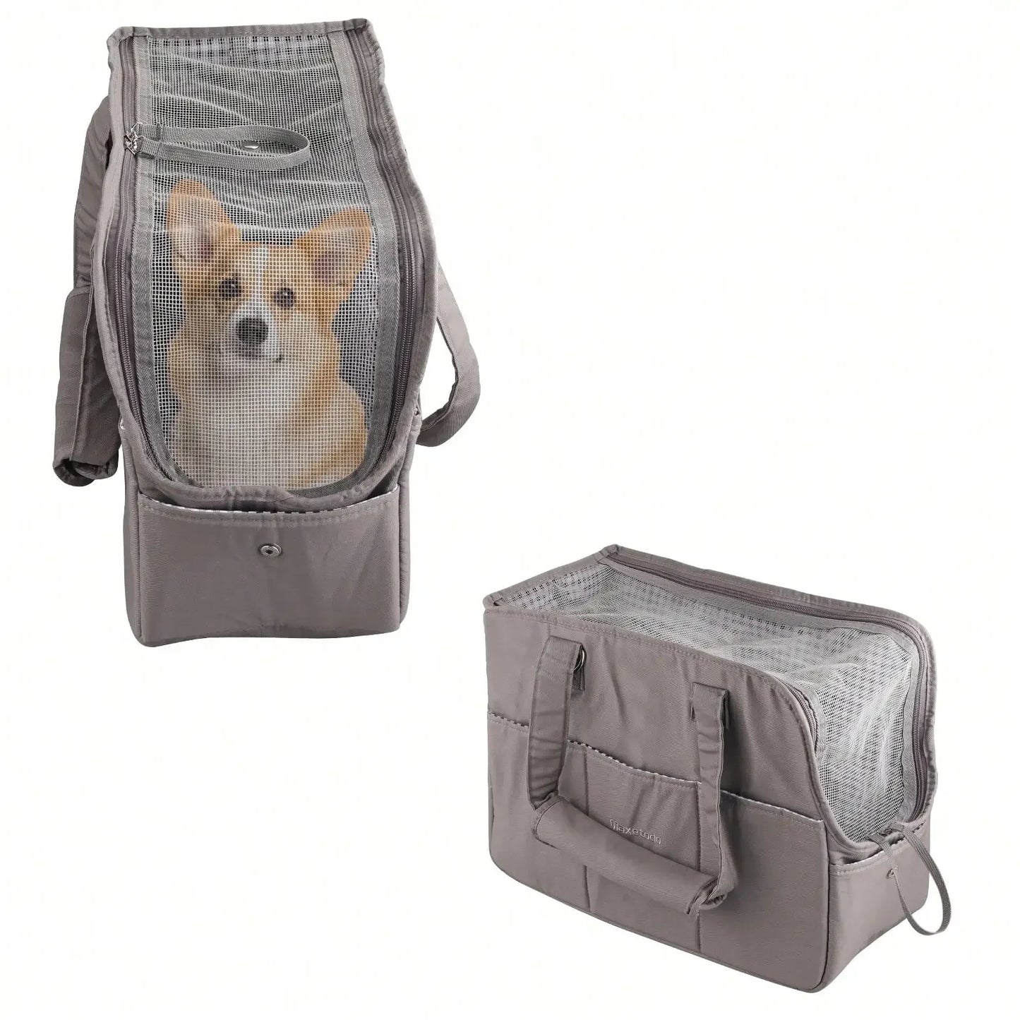 Removable Womens Pet Carrying Handbag Dark Gray Cat Carrier
