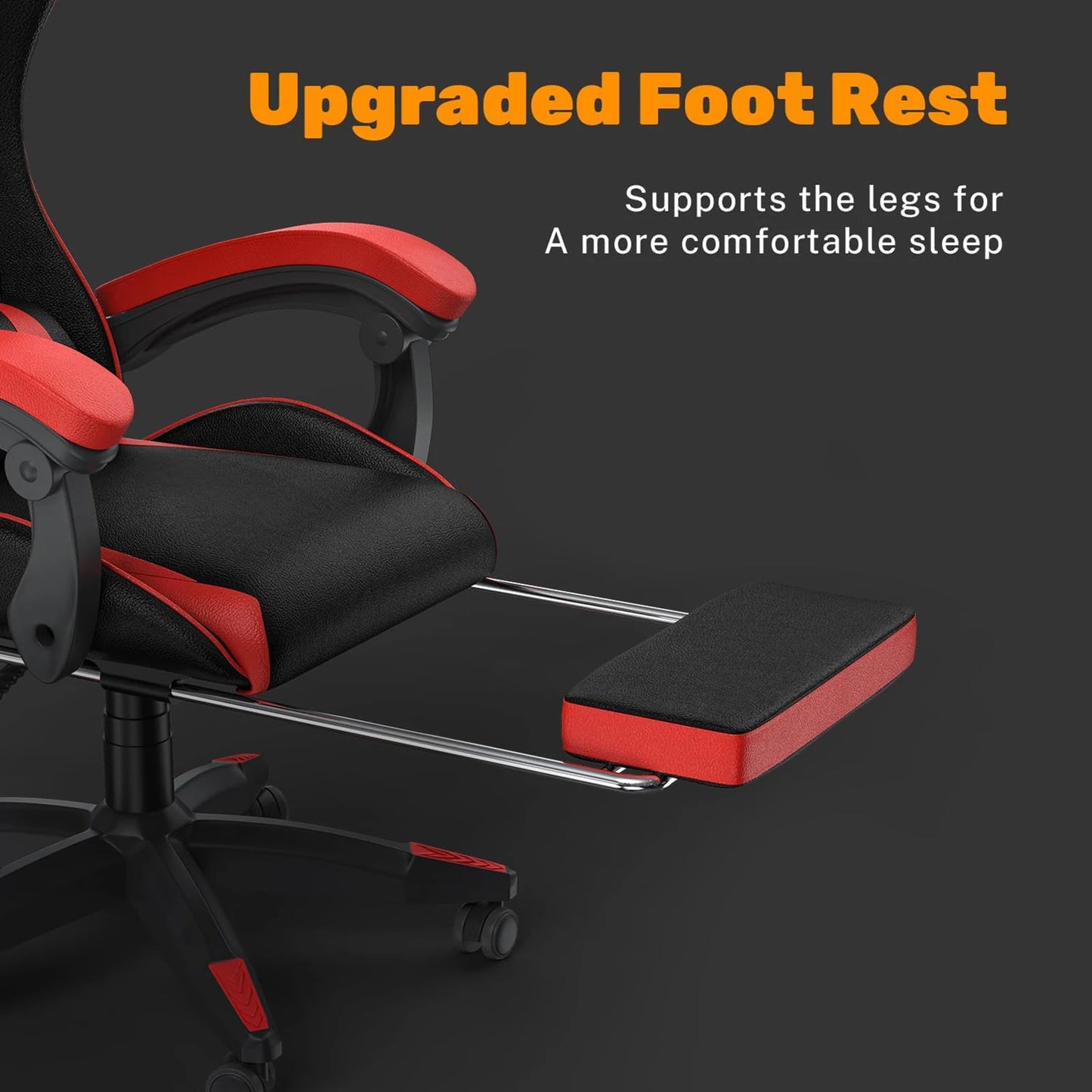 Gaming Chair With Footrest Ergonomic Lumbar Cushion Headrest