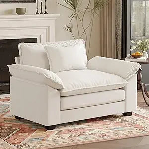 DAFIFY 49.5 Inch Green Chenille Oversized Accent Chair With Deep Seat