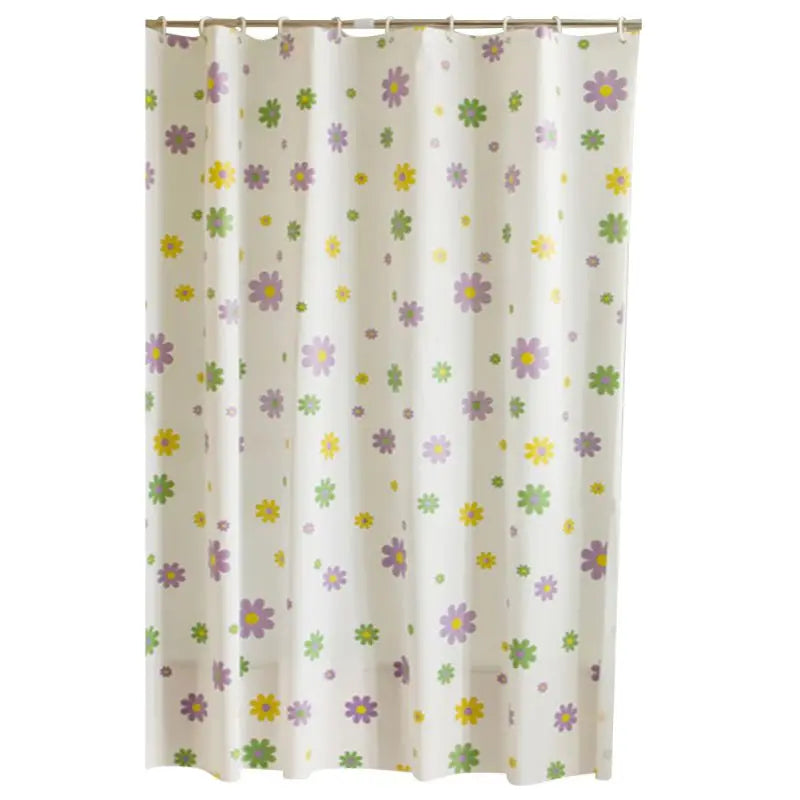 Waterproof PEVA Shower Curtain Set 12 Hooks 71x79 Inches