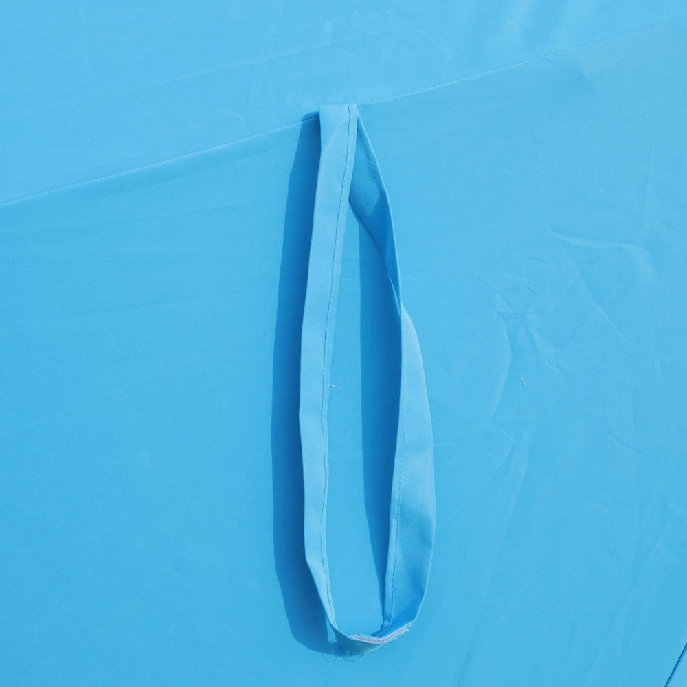15 X 9 Ft Large Double Sided Rectangular Outdoor Twin Patio Umbrella With LED Light And Base Blue