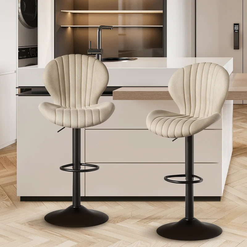 Modern Dining Chair Set 2 Pieces Bar Stools With Backrest