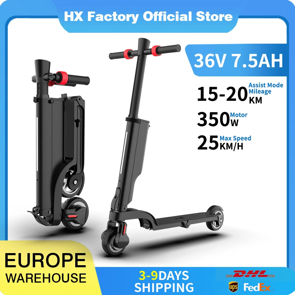 HX Foldable Electric Scooter 350W 25kmh 36V For Adults