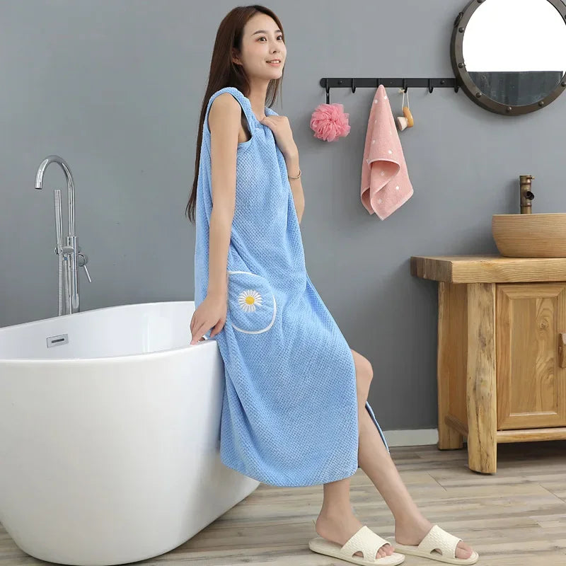 Cotton Quick Dry Bathrobe and Bath Towel Set for Adults