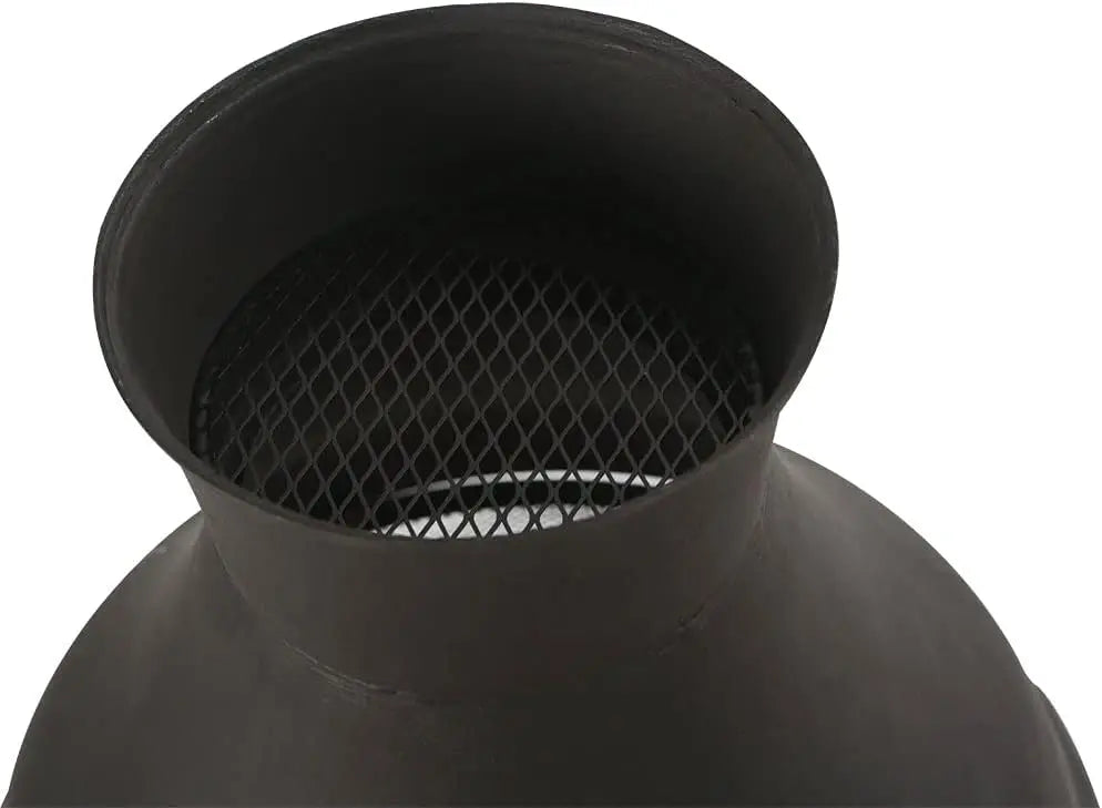 Wood Burning Fire Pit Chiminea Cast Iron Brown Black