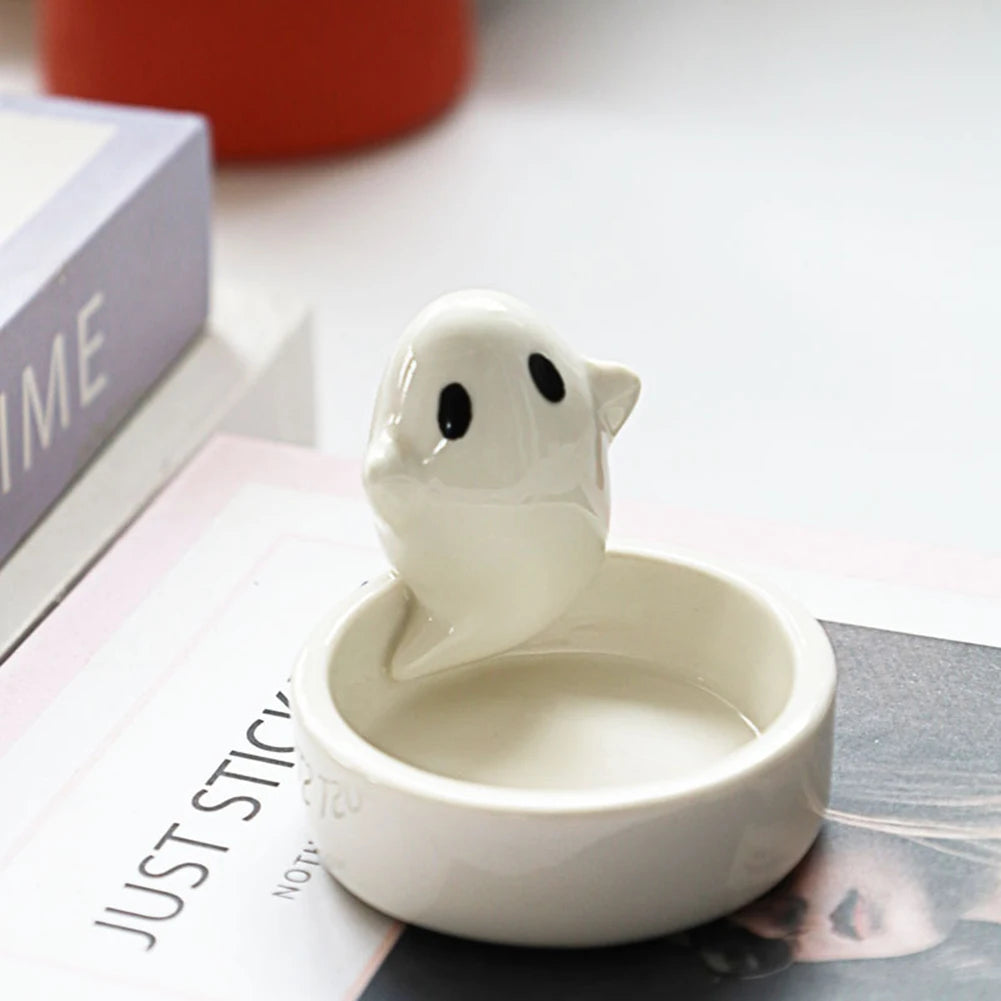 Tealight Candle Holder Ceramic Ghost Cute Halloween Decor
