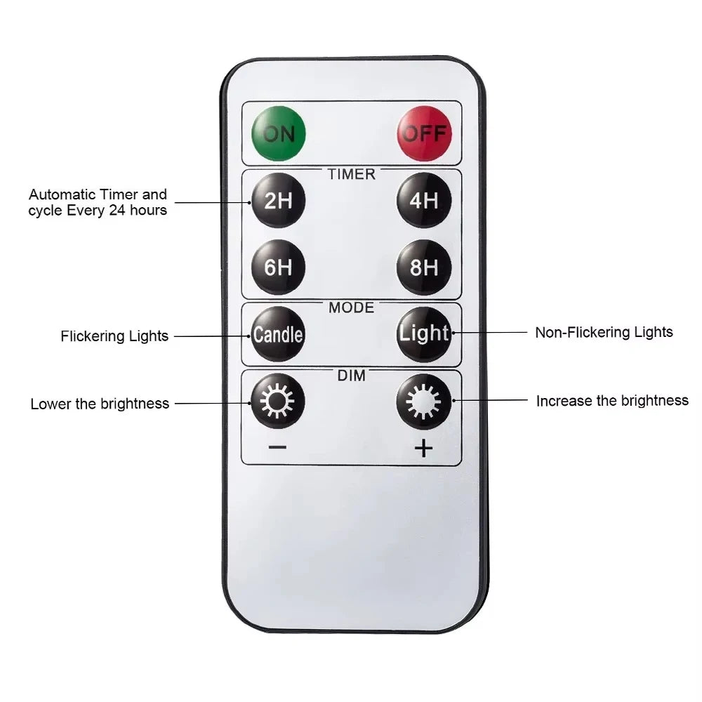 USB Rechargeable Flickering Paraffin Pillar Candle With Remote