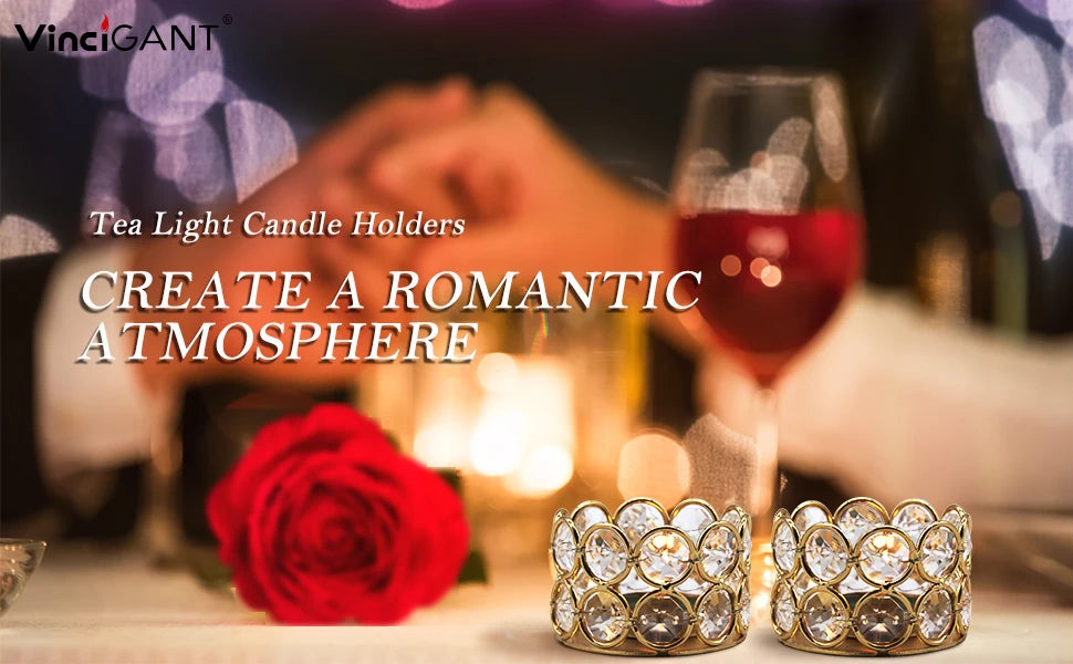 24Pcs Crystal Gold Tealight Votive Holders For Weddings