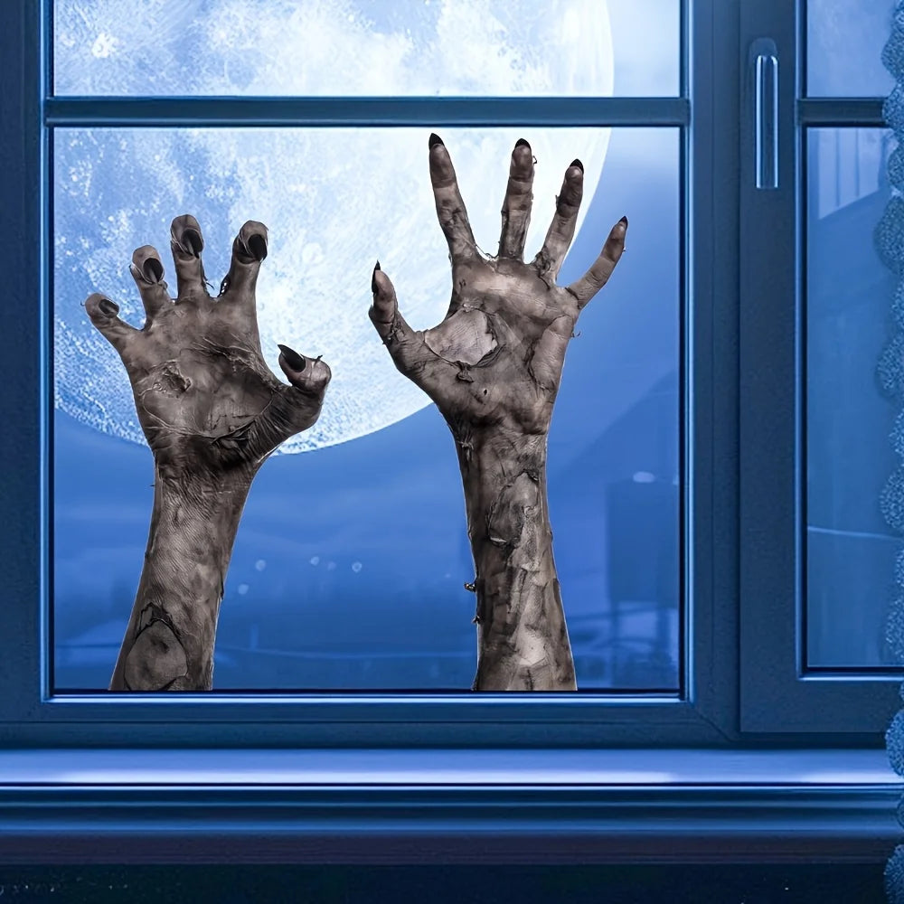 Ghostly Window Stickers Halloween Zombie Wall Stickers Matte Self Adhesive Suitable for Home Office Bedroom