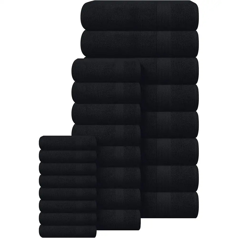 Luxury 24 Piece Pure Cotton Towel Set Quick Dry Bath Towels