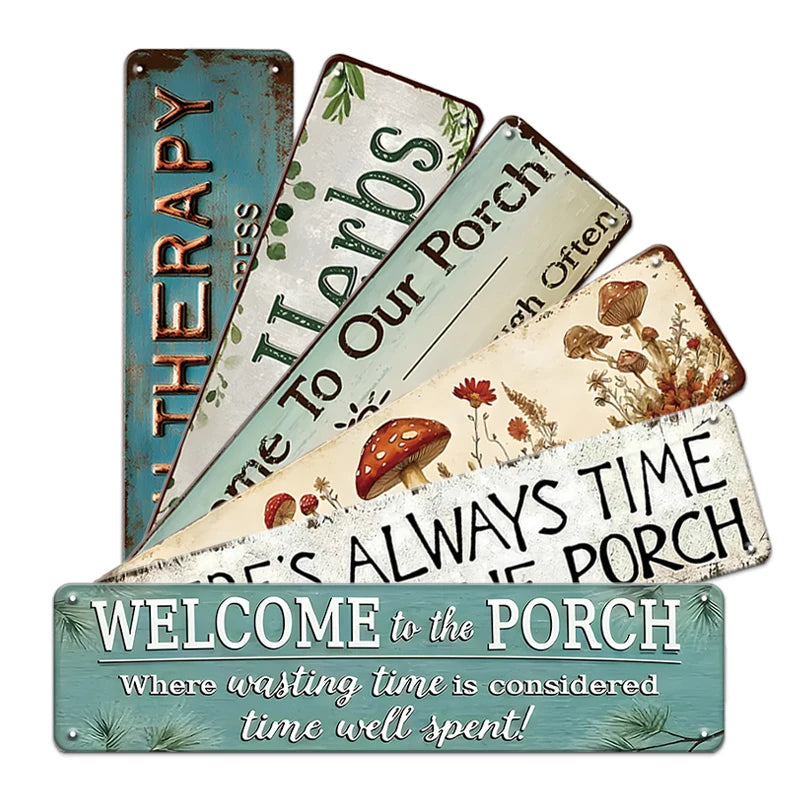 Welcome To Our Porch Metal Tin Sign Outdoor Farmhouse Decor