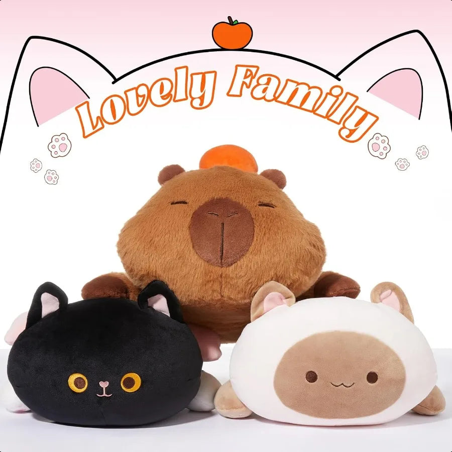 Miniso 19.6 Inch Siamese Cat Plush Toy Stuffed Animal Kawaii Cute Kitten Plush Ultra Soft Rebound Pillow for Boys and Girls