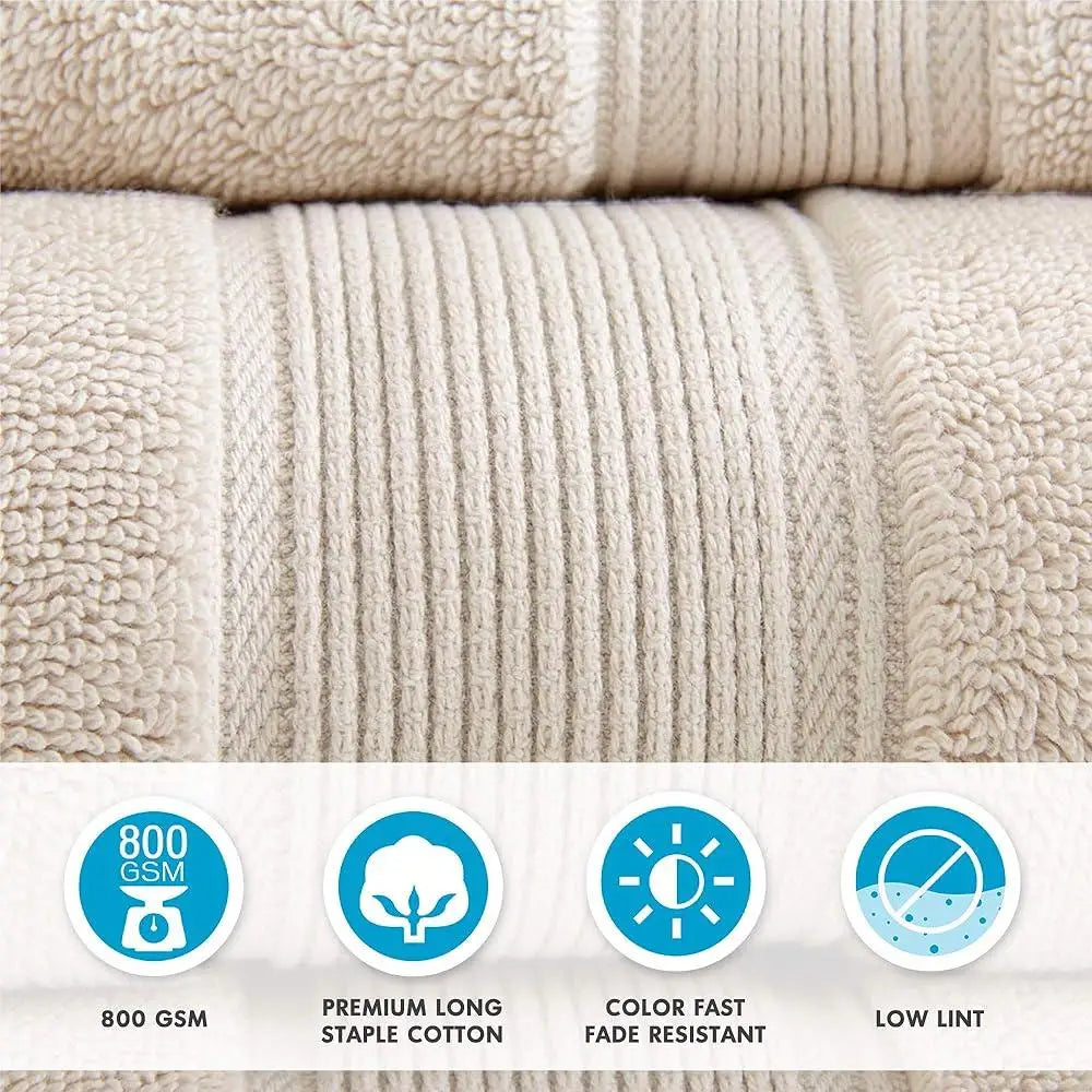 Luxurious 800GSM Cotton Towel Set Quick Dry Spa Quality