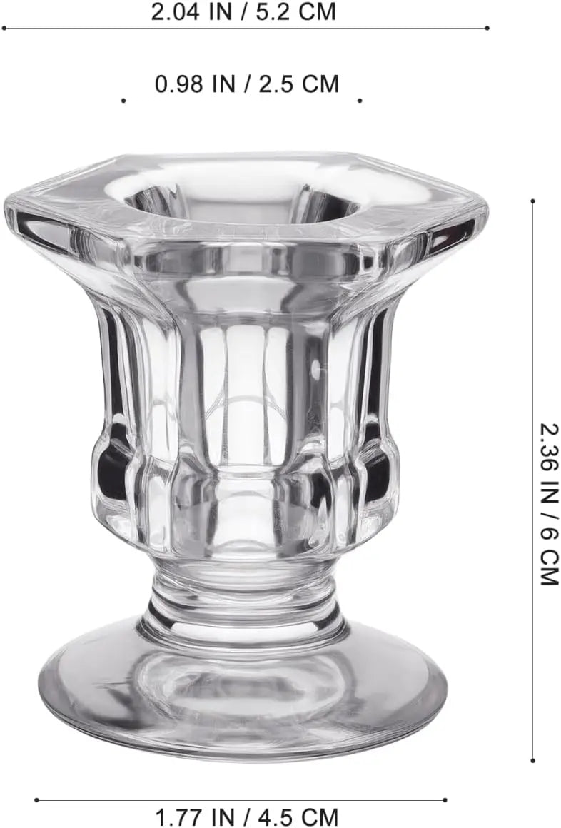 6 Pack Clear Glass Candle Holders Tea Light Centerpieces