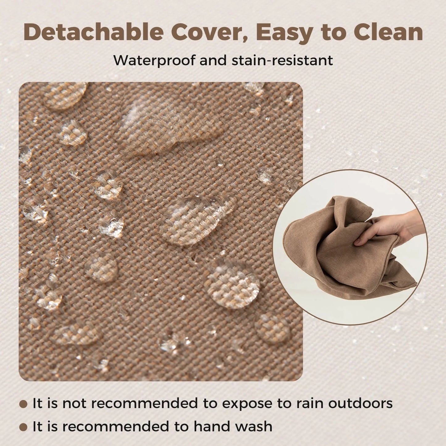 6 Pack 24 Inch x 24 Inch Deep Seat Cushion and Back Pillow with Removable Covers for Outdoor Use