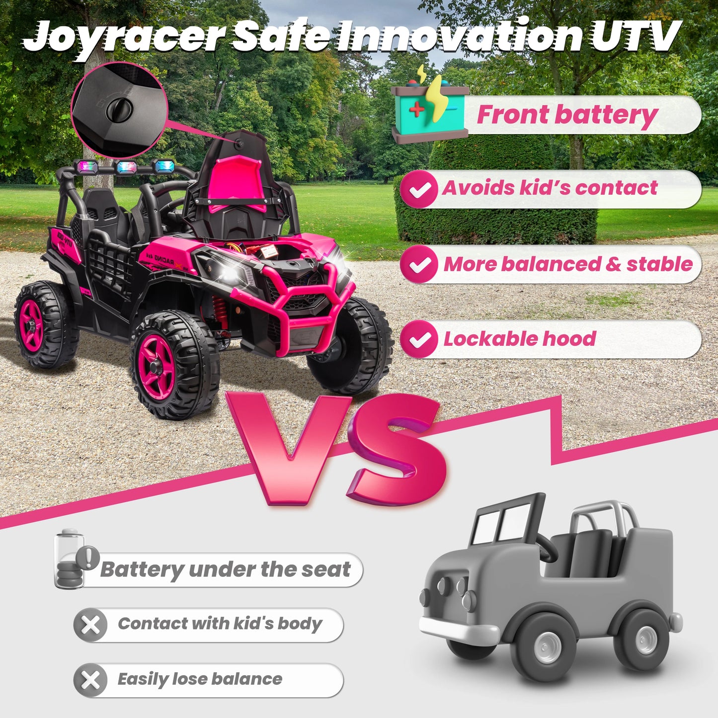 24V XL Two Seater Ride On Car For Girls Off Road 2WD 4WD