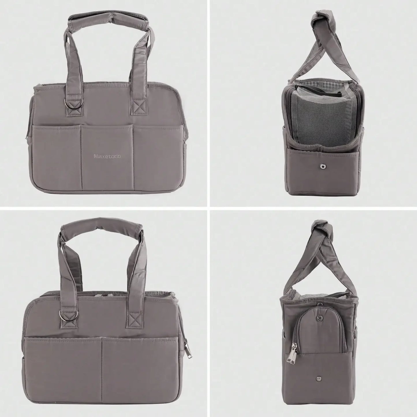 Removable Womens Pet Carrying Handbag Dark Gray Cat Carrier
