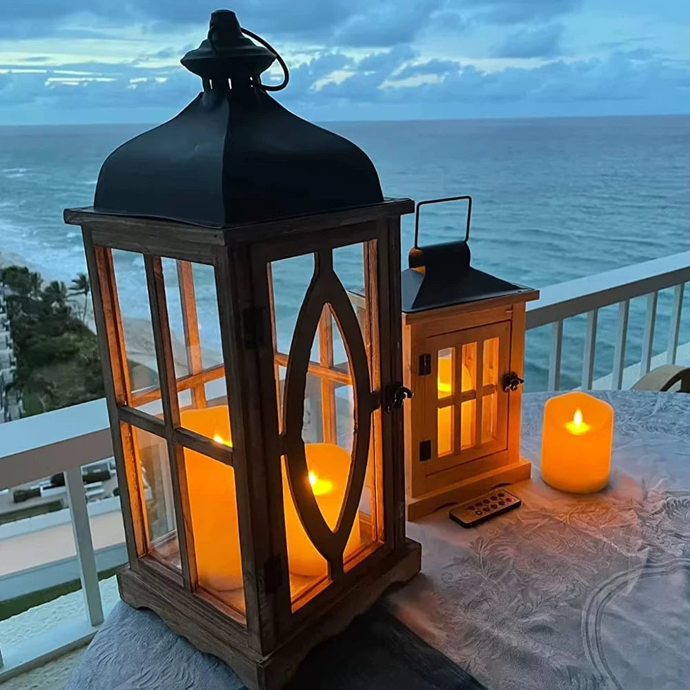 USB Rechargeable Flickering Paraffin Pillar Candle With Remote