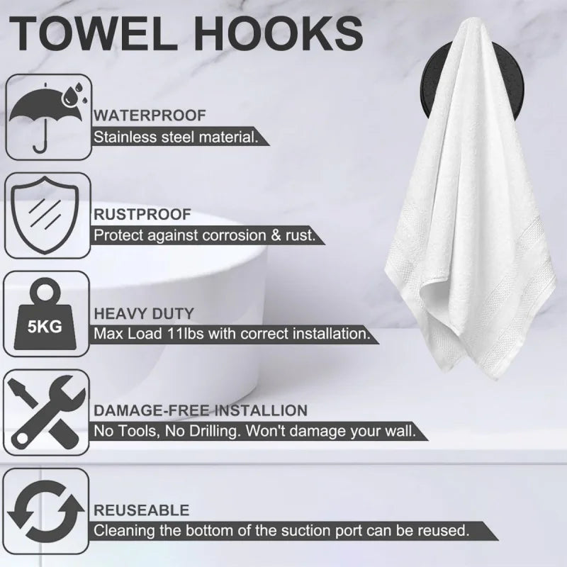 Stainless Steel Suction Cup Hooks For Shower And Bathroom
