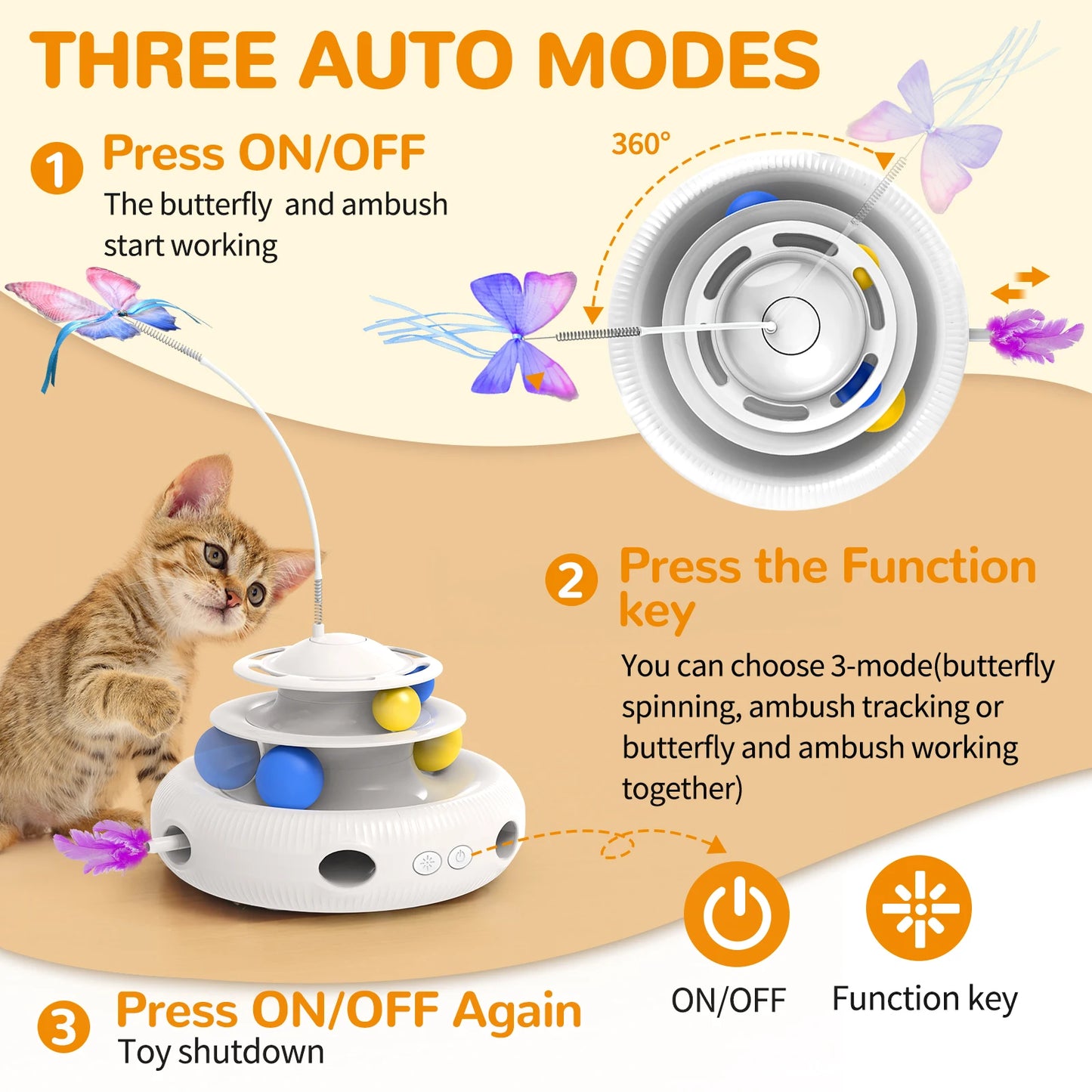 Chargeable Cat Laser Interactive Puzzle Toy USB Feather